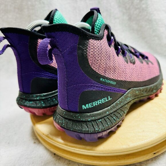Merrell Bravada Mid Women’s 7 Pink Purple Waterproof Hiking Trail Vibram A - Picture 6 of 10